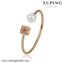 51722 xuping brazalete de perlas y piedras preciosas de oro de 18 quilates